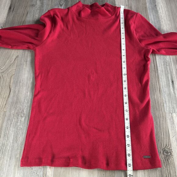 Hollister Must Have Collection Long Sleeved Red Ribbed Mock Neck Shirt Size Larg - Picture 6 of 10